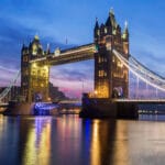 Famous Tower Bridge in the evening c2C London tickets
